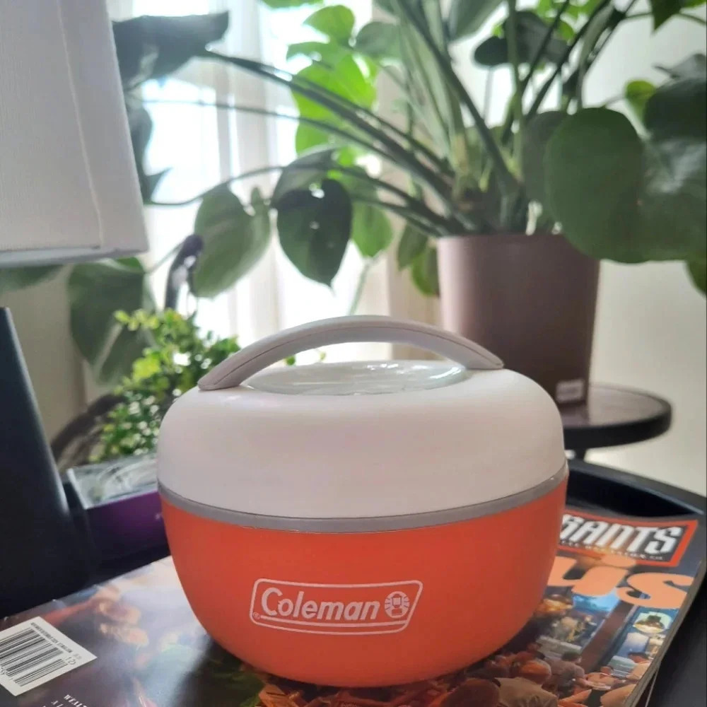 Orange white Coleman travel Tupperware bento box